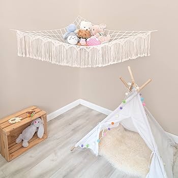 置物 karaMOVEAGIN Amazon.com: Mkono Stuffed Animal Hammock Corner Macrame Toy